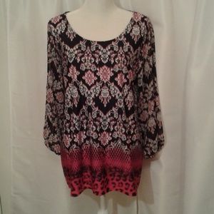 New Directions XL Pullover Top Sheer Arms